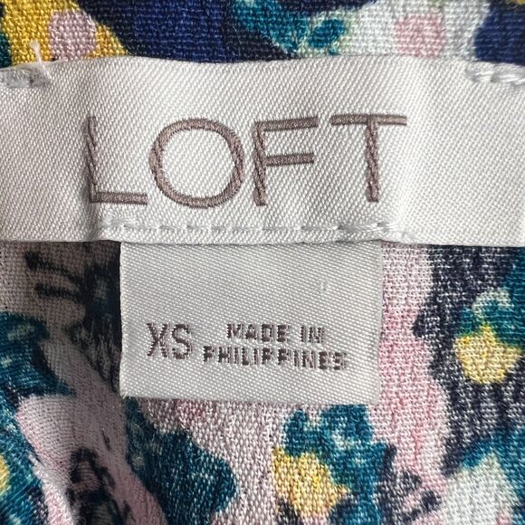 LOFT Women's Multicolor Floral Romper Faux Wrap Viscose Size XS - Picture 5 of 12